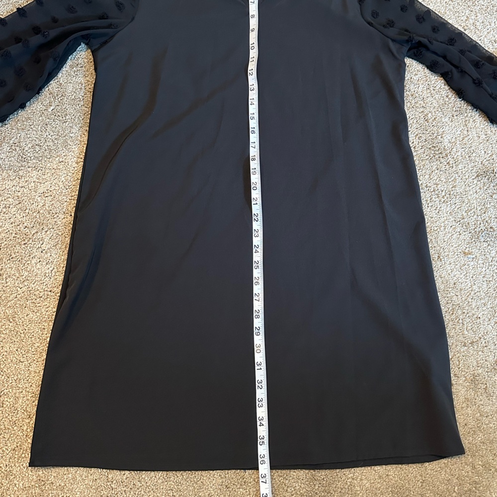 SOLD Swiss Dot Lantern Sleeve Dress| Size L 8/10| Black - Picture 8 of 8